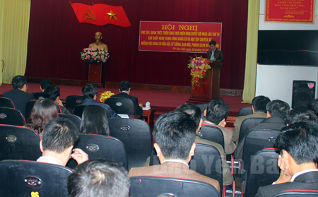 Hội nghị quán triệt triển khai các nghị quyết Hội nghị Trung ương 4 (khóa XII) được Đảng bộ thành phố Yên Bái tổ chức nghiêm túc.