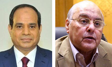 Tổng thống đương nhiệm Abdel-Fattah Al-Sisi (trái) và người đứng đầu đảng Ghad (tạm dịch là Ngày mai) Moussa Mustafa Moussa (phải).