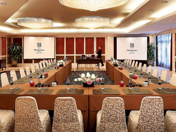Phòng hội nghị bên trong khách sạn được dự đoán là nơi diễn ra Hội nghị thượng đỉnh.