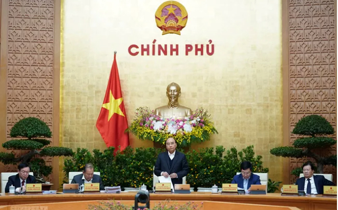 Thủ tướng Nguyễn Xuân Phúc phát biểu tại buổi họp phiên thường kỳ tháng 1/2020 diễn ra sáng 5/2.