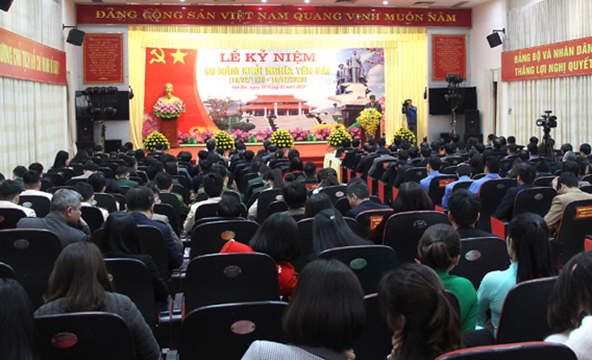 Overview of the ceremony commemorating the 90th anniversary of Yen Bai resistance.
