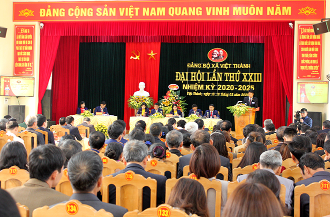 Đại hội điểm đảng bộ cấp cơ sở Đảng bộ xã Việt Thành, huyện Trấn Yên diẽn ra ngày 18-19/2/2020.