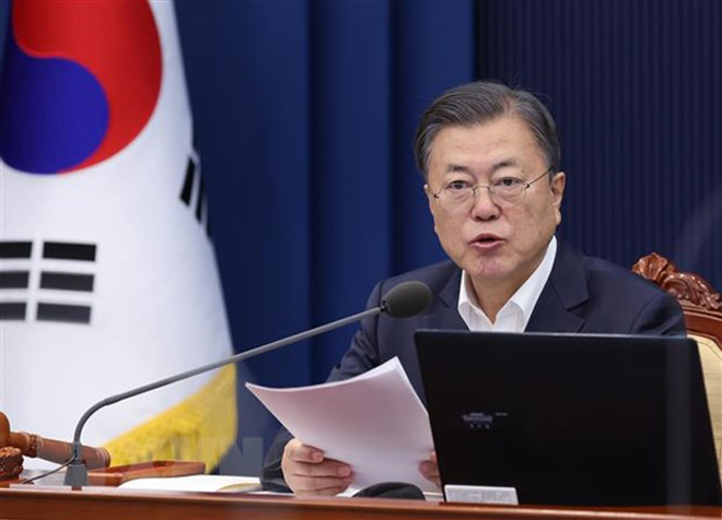 Tổng thống Hàn Quốc Moon Jae-in. (Ảnh: Yonhap/TTXVN)