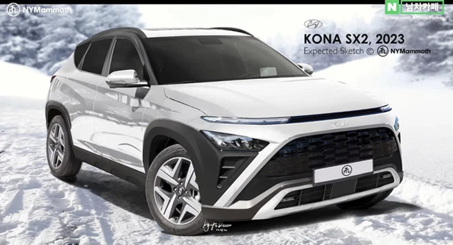 Phác họa thiết kế Hyundai Kona đời mới.