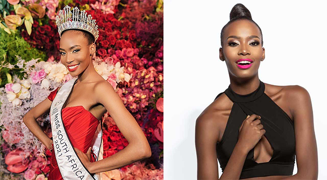 Lalela Mswane đăng quang Hoa hậu Nam Phi trước đó và đại diện thi đấu tại Miss Universe 2021.