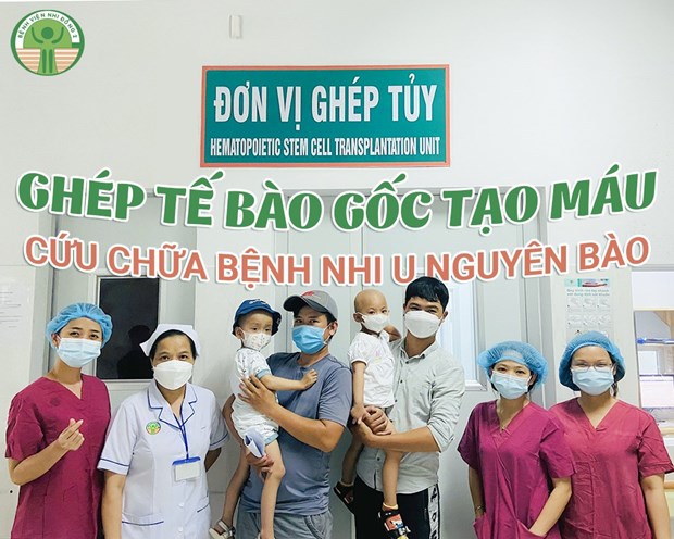 Niềm vui và hạnh phúc của đội ngũ bác sỹ, điều dưỡng khoa của gia đình các bé bệnh nhi sau khi kết thúc quá trình ghép tế bào gốc vào tháng 9/2022 vừa qua. (Nguồn: Bệnh viện Nhi đồng 2)