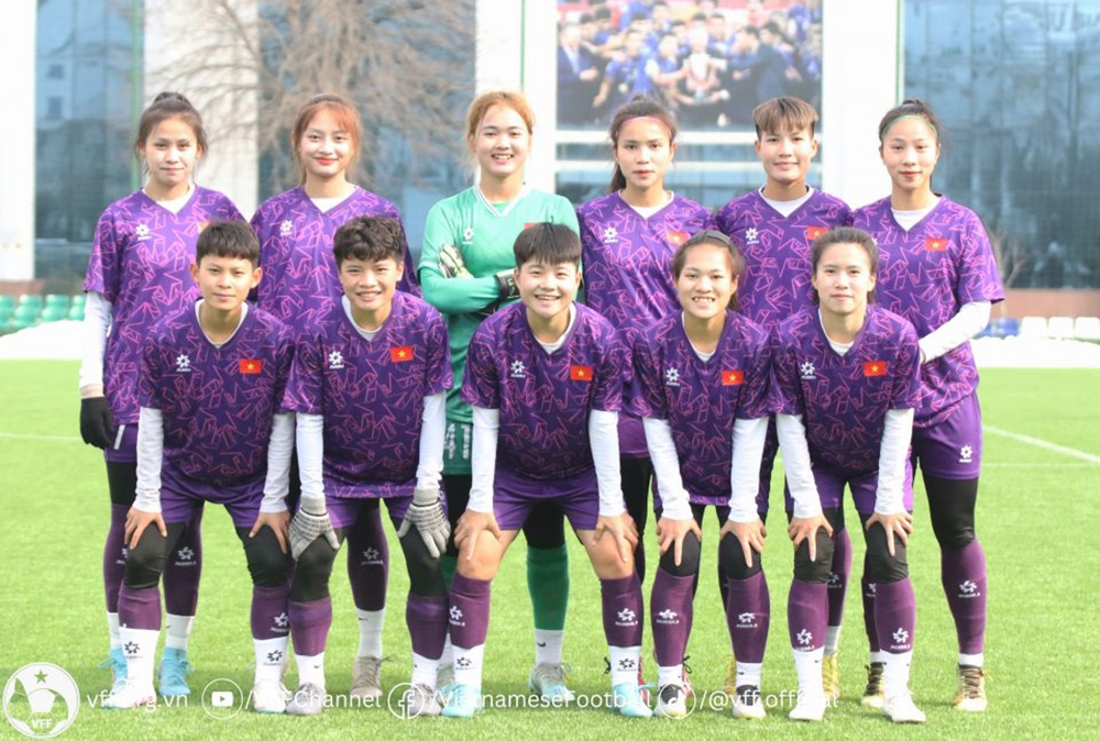 Đội hình xuất phát của U20 nữ Việt Nam.