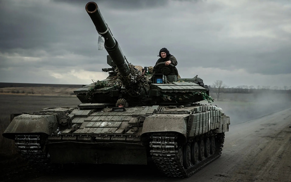 Xe tăng Ukraine ở vùng Donetsk.