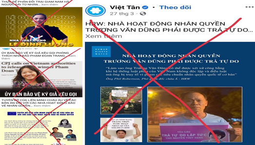 Trang fanpage phản động của Việt Tân (Hình minh họa)