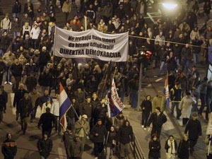 Người biểu tình tại Zagreb ngày 6/3.
