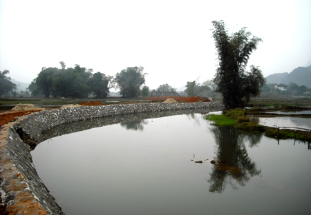 Hồ chứa nước phục vụ sản xuất nông nghiệp ở xã Động Quan phát huy rất hiệu quả.