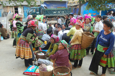 Người dân ở các xã đang chờnhaanjj giống ngô và giống lúa tại trạm khuyến nông huyện Trạm Tấu.