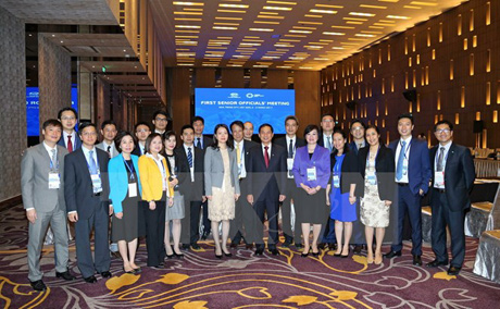 Chủ tịch SOM APEC 2017 Bùi Thanh Sơn và các đại biểu Việt Nam tại Hội nghị.