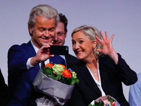 Bà Marine Le Pen và ông Geert Wilders.