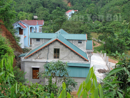 Những ngôi nhà đẹp nhờ trồng quế ở xã Đại Sơn.