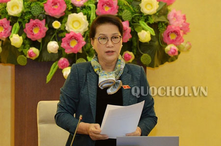 Chủ tịch QH Nguyễn Thị Kim Ngân phát biểu bế mạc Phiên họp thứ 22 của UBTVQH.