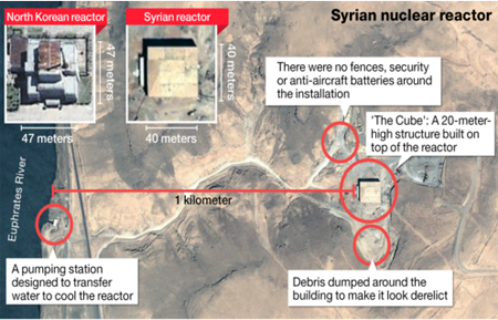 Sơ đồ cơ sở hạt nhân của Syria trước khi bị máy bay Israel không kích.