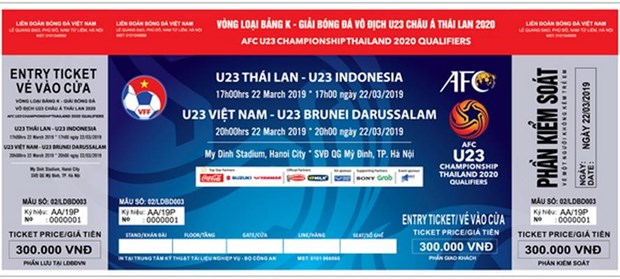Vé xem vòng loại U23 châu Á tại Mỹ Đình.