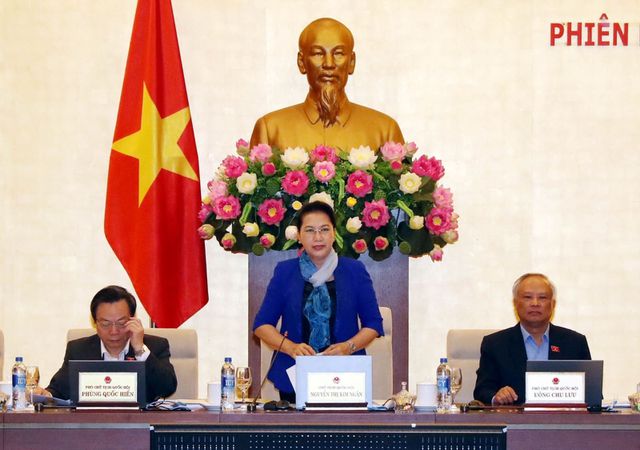 Chủ tịch Quốc hội Nguyễn Thị Kim Ngân phát biểu khai mạc Phiên họp thứ 31 của Ủy ban Thường vụ Quốc hội khóa XIV ngày 21/2/2019.