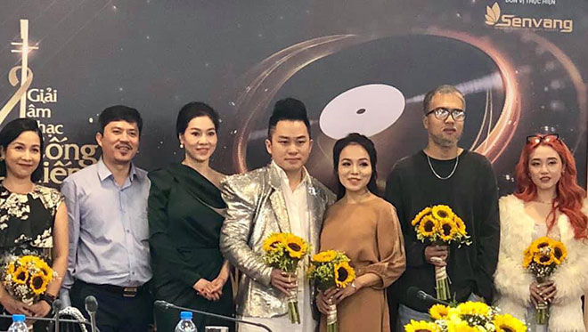 Các nghệ sĩ trong lễ công bố đề cử giải thưởng Âm nhạc cống hiến 2019.