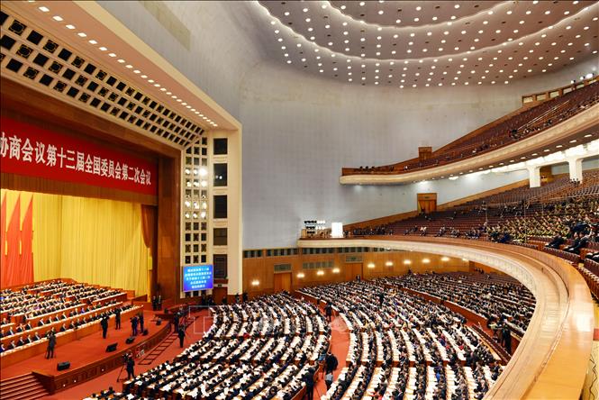 Quang cảnh Kỳ họp thứ hai Hội nghị Chính Hiệp toàn quốc Trung Quốc khóa XIII.