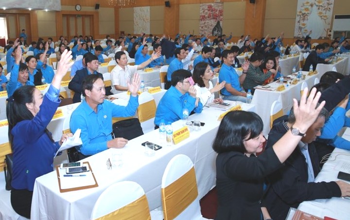 Đại biểu tham dự Hội nghị Ban Chấp hành Tổng LĐLĐ Việt Nam lần thứ ba (khóa XII)