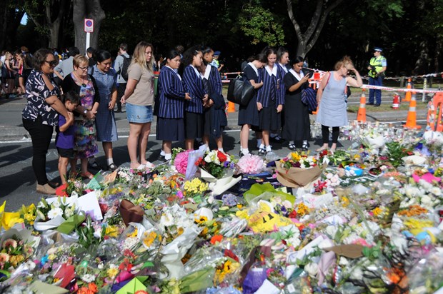 Tưởng niệm các nạn nhân trong vụ xả súng tại Christchurch, New Zealand, ngày 20/3/2019.