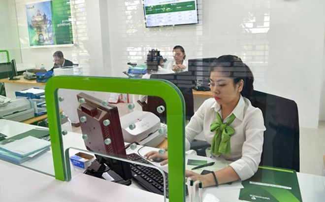 A transaction office of Vietcombank in Laos