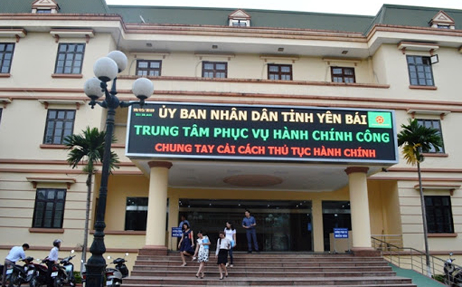 Trung tâm Phục vụ Hành chính công tỉnh Yên Bái tại tổ 14, phường Đồng Tâm, thành phố Yên Bái.