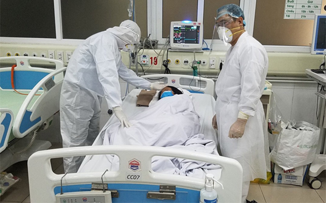 Bệnh nhân mắc Covid-19 điều trị tại BV Bệnh nhiệt đới Trung ương.