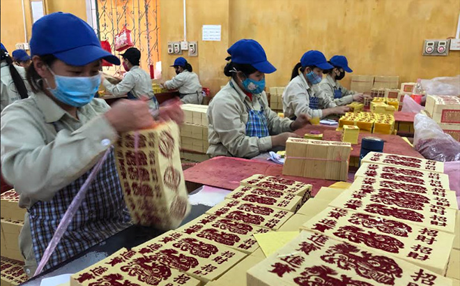 Gia công giấy xuất khẩu tại Công ty cổ phần Lâm nông sản thực phẩm Yên Bái.