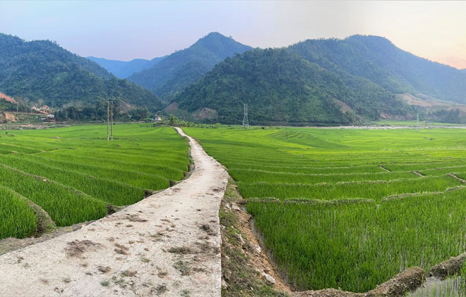 Ruộng bậc thang ở huyện vùng cao biên giới Mường Tè, Lai Châu.