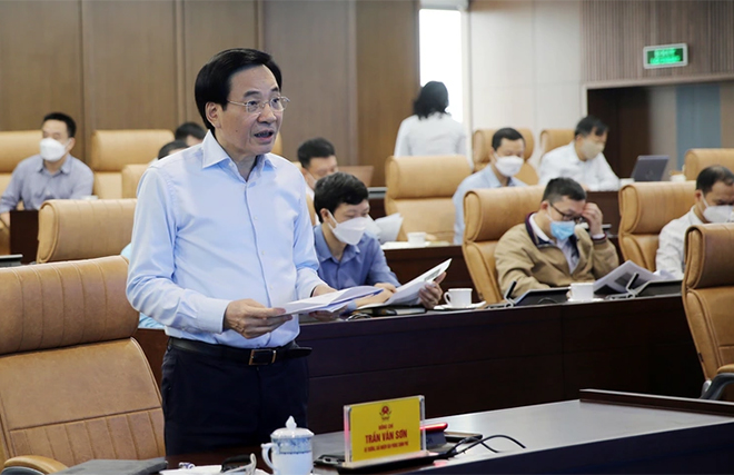 Bộ trưởng, Chủ nhiệm Văn phòng Chính phủ Trần Văn Sơn chủ trì hội nghị.