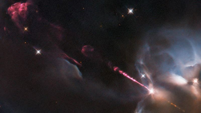 Cận cảnh tia laser bí ẩn từ vũ trụ - Ảnh: Hubble/NASA/ESA