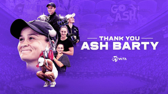 WTA đã gửi lời cảm ơn đến Ashleigh Barty, sau khi cô tuyên bố giải nghệ ở tuổi 25