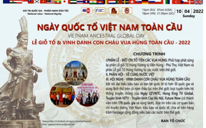 Thông tin chương trình Ngày Quốc Tổ Việt Nam toàn cầu 2022 (Ảnh: Ban tổ chức cung cấp)