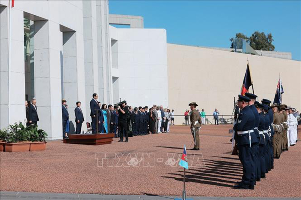 Lễ đón Thủ tướng Phạm Minh Chính và Phu nhân thăm chính thức Australia.