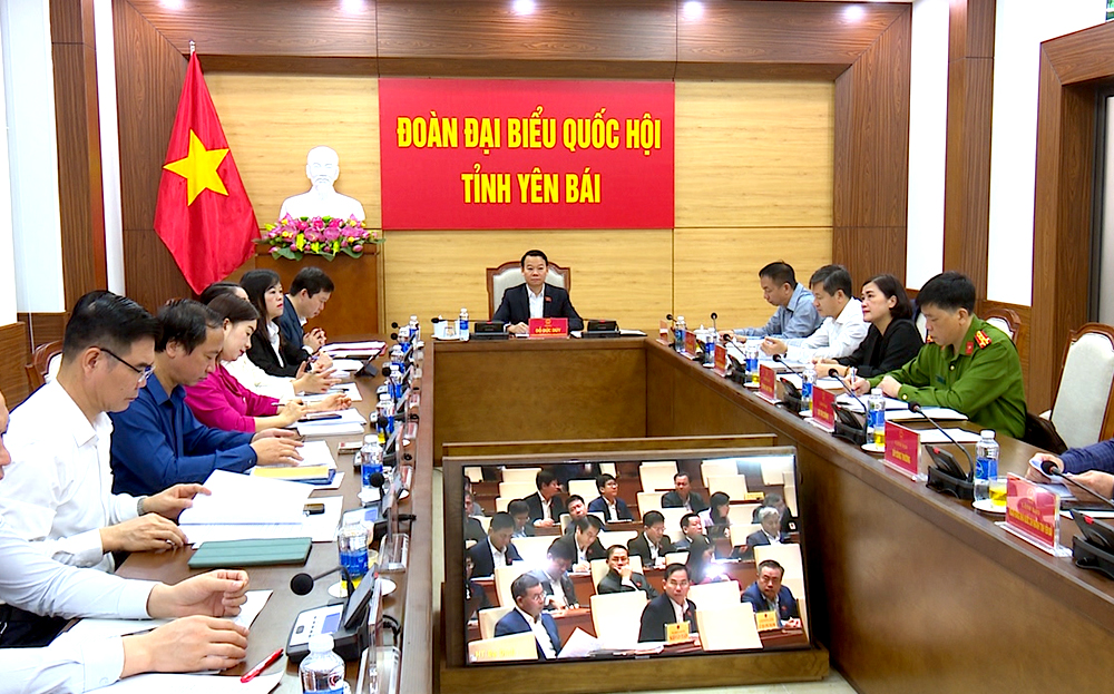 Các đại biểu dự Hội nghị tại điểm cầu tỉnh Yên Bái.