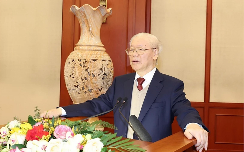 Tổng Bí thư Nguyễn Phú Trọng phát biểu tại phiên họp đầu tiên Tiểu ban Văn kiện Đại hội XIV của Đảng.