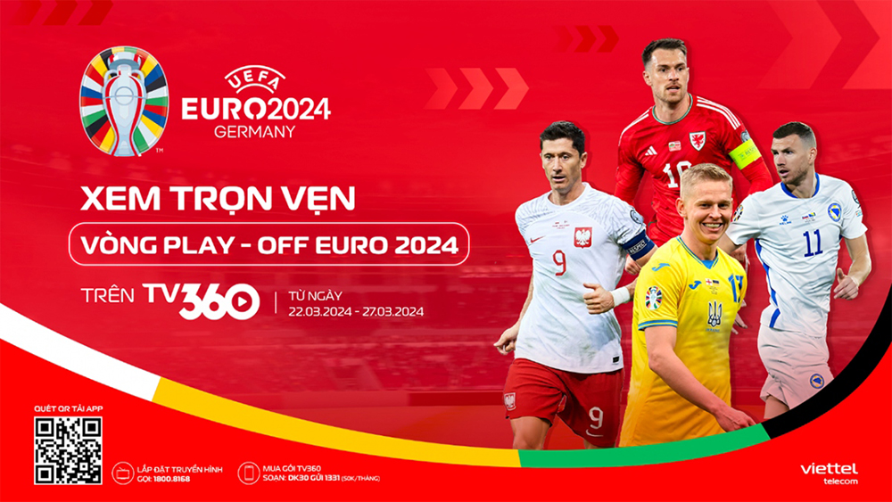 Các trận đấu vòng play-off UEFA EURO 2024 diễn ra ngày 22/3.2024 và trận chung kết play-off sẽ diễn ra ngày 27/3