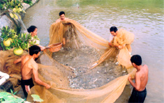 Gia đình anh Vũ Xuân Đán, hội viên Hội Nông dân huyện Văn Yên phát triển kinh tế trang trại với nghề nuôi cá giống.
