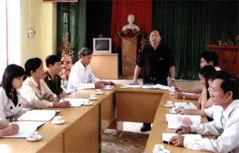 Đảng ủy xã Tân Thịnh duy trì giao ban hàng tháng, triển khai kịp thời các nhiệm vụ của địa phương.

