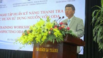 Phó tổng Thanh tra Trần Đức Lượng phát biểu tại hội nghị.