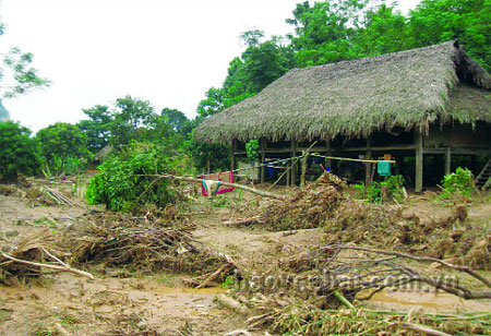 Hậu quả trận lũ quét năm 2008 ở xã Tân Lĩnh, huyện Lục Yên.