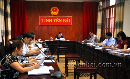 Các đại biểu tham dự Hội nghị tại điểm cầu tỉnh Yên Bái.