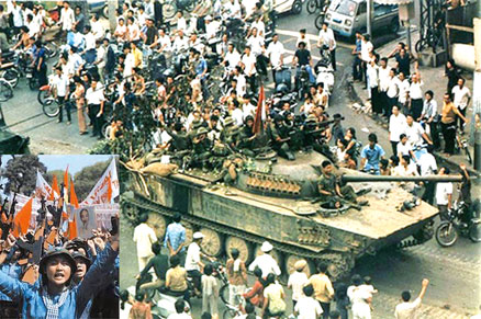 Đoàn quân giải phóng tiến vào giải phóng Sài Gòn 30/4/1975.
