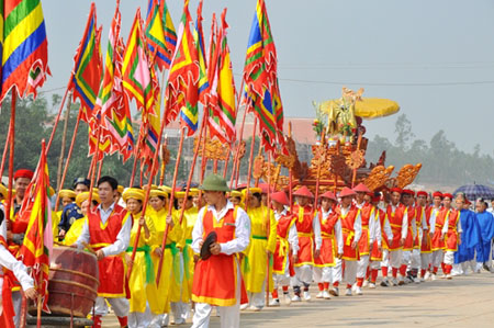 Nghi lễ rước kiệu tại Lễ hội đền Hùng.
