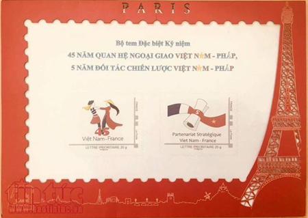 Bộ tem đặc biệt kỷ niệm quan hệ giữa Việt Nam và Pháp.