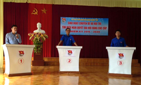 Ban Chấp hành Đoàn Khối Doanh nghiệp tỉnh Yên Bái đã tổ chức thành công Hội thi tìm hiểu nghị quyết đại hội Đảng các cấp nhiệm kỳ 2015 - 2020.