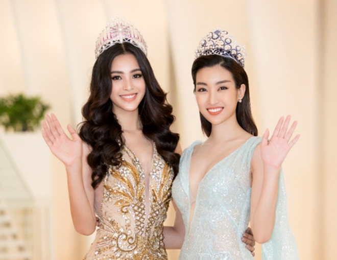 Hoa hậu Trần Tiểu Vy và Hoa hậu Đỗ Mỹ Linh là 2 đại sứ của cuộc thi Hoa hậu Thế giới Việt Nam 2019